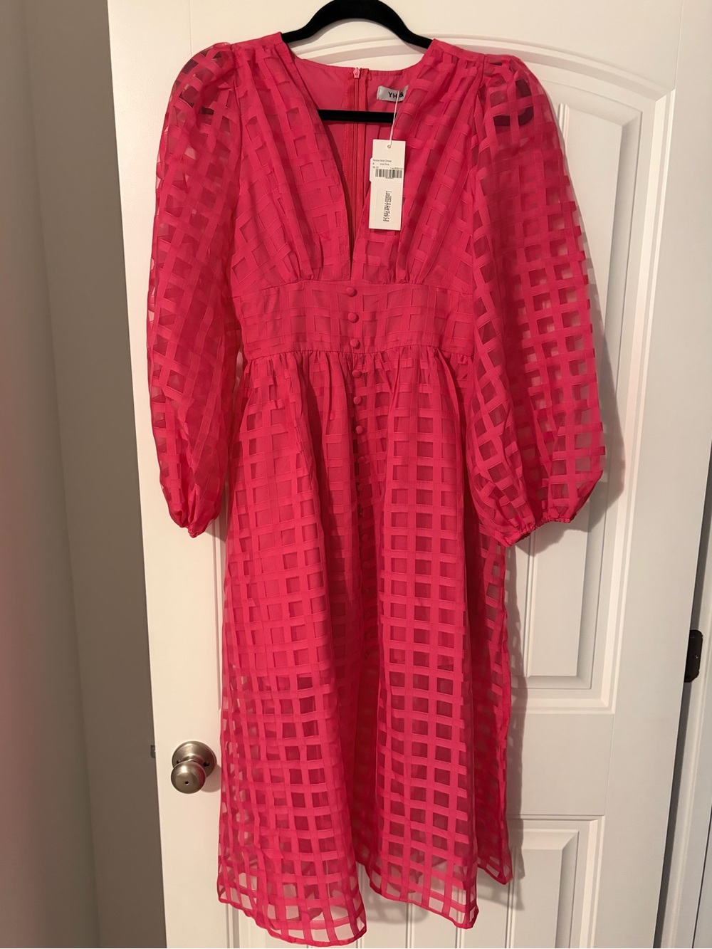 Nicola Midi Dress-Hot Pink